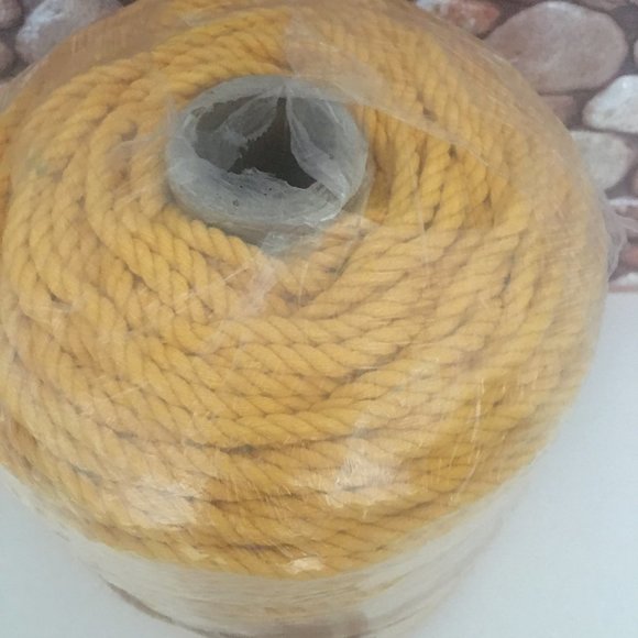 Modern Macrame 600' 5mm Cotton Rope Cone in Goldenrod - Picture 3 of 7